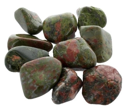 PIERRES ROULEES UNAKITE - TAILLE M - SACHET 1 KG