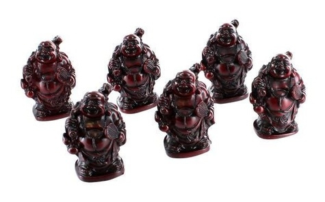 Bouddha Bonheur - Résine Rouge