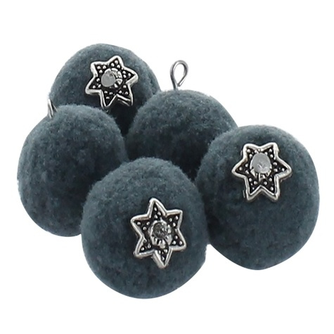 pompon 20 mm deco x 5 vert sauge