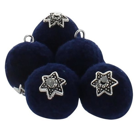 pompon 20 mm deco x 5 marine