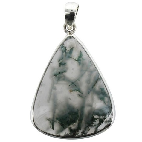 PENDENTIF AVEC CARTE AGATE MOUSSE ARGENT - TRANCHE 3 A 3,5 CM