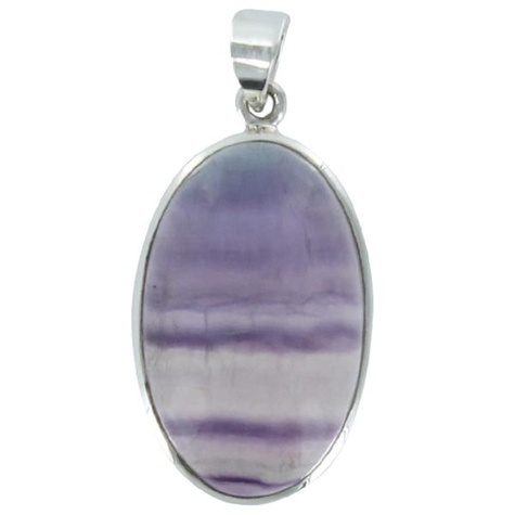 PENDENTIF AVEC CARTE FLUORITE ARGENT - TRANCHE 3 A 3,5 CM