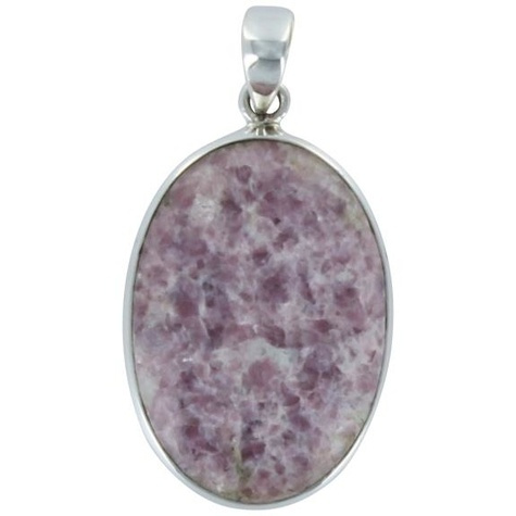 PENDENTIF AVEC CARTE LEPIDOLITE ARGENT - TRANCHE 3,5 A 4 CM