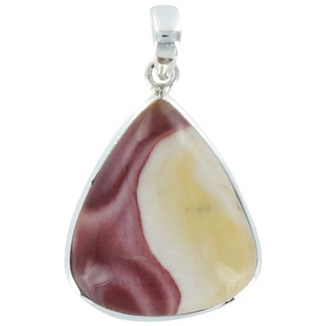 PENDENTIF AVEC CARTE MOOKAITE ARGENT - TRANCHE 2,5 A 3 CM