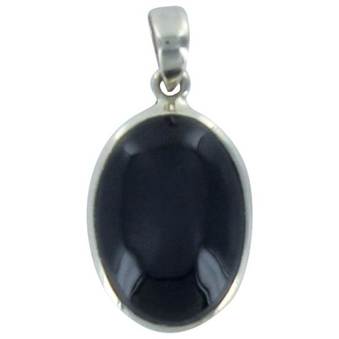 PENDENTIF AVEC CARTE ONYX NOIR ARGENT - TRANCHE 2,5 A 3 CM