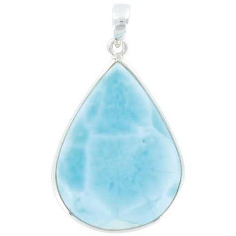 PENDENTIF AVEC CARTE LARIMAR ARGENT - TRANCHE 4 A 4,5 CM