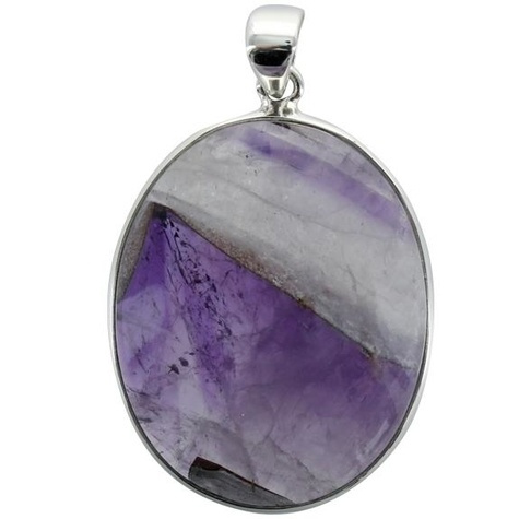 PENDENTIF AVEC CARTE AMETHYSTE LACE ARGENT - TRANCHE 4,5 A 5 CM