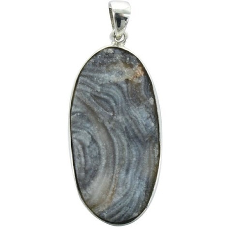 pendentif avec carte desert druzy argent - tranche 2,5 a 3 cm