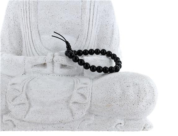 BRACELET MALA TIBETAIN - OBSIDIENNE NOIRE