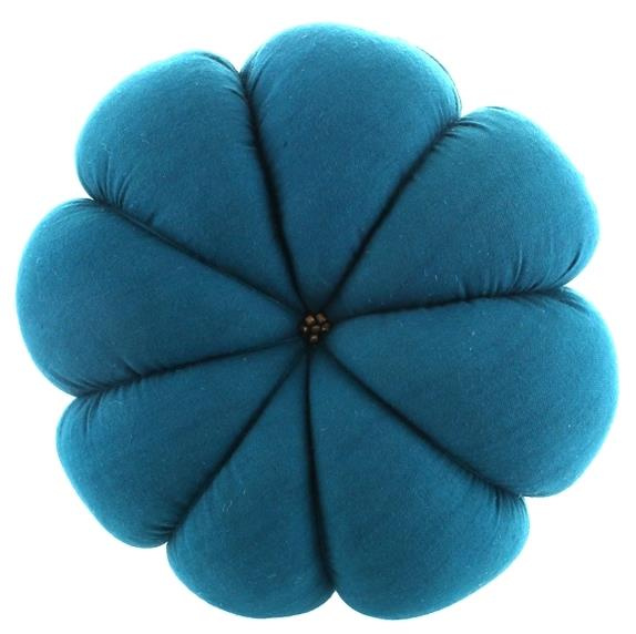 coussin pour bol chantant rond turquoise
