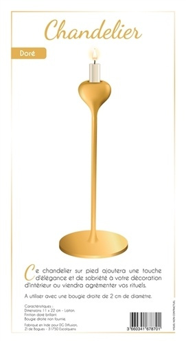 Chandelier Métal sur Pied - Doré Brillant
