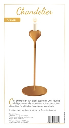 Chandelier Métal sur Pied - Cuivré Rose Brillant et Mat