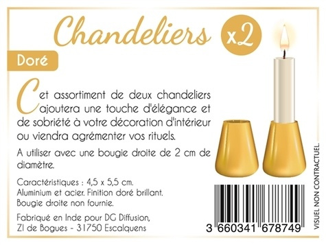 Chandeliers Métal Mini - Doré Brillant (assortiment de 2)