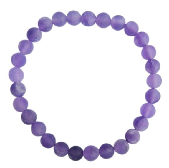 BRACELET AMETHYSTE PERLES RONDES 6 MM MATES