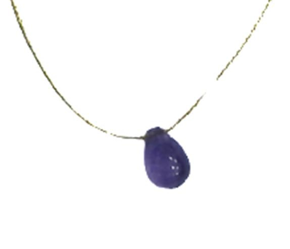 COLLIER AMETHYSTE BRIOLETTE FIL COTON DORE