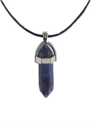 Collier Sodalite Pointe Cordon noir