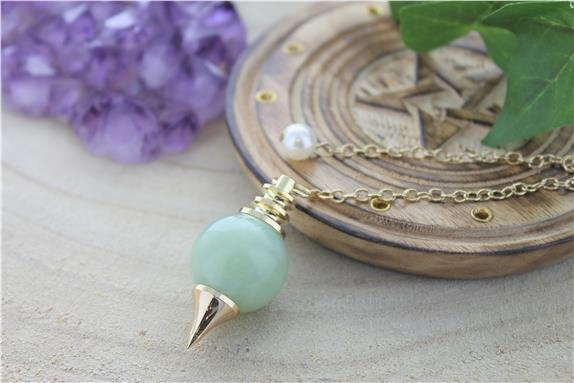 PENDULE SEPHOROTON EN CALCEDOINE VERTE