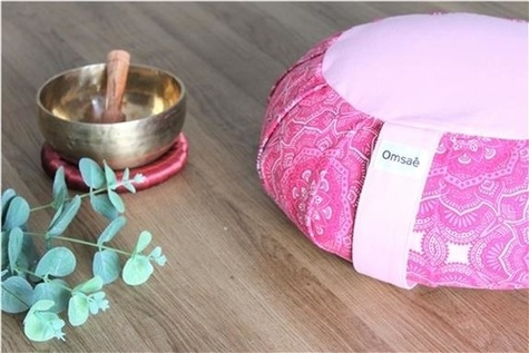 ZAFU EN SARRASIN IMPRIME MANDALA ROSE