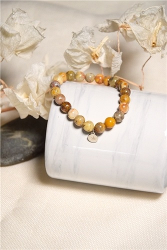 Bracelet Agate Crazy Lace Perles rondes 8 mm