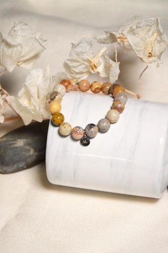 Bracelet Agate Crazy Lace Perles rondes 10 mm