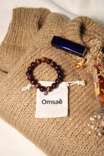 Bracelet Oeil de Taureau Perles rondes 12 mm