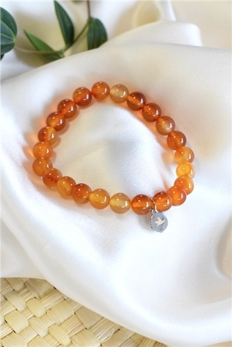 Bracelet Cornaline Perles rondes 8 mm