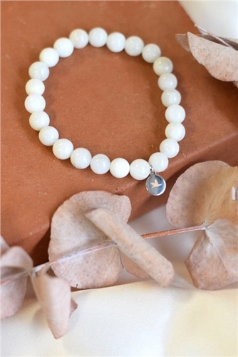 Bracelet Pierre de Lune Perles rondes 8 mm
