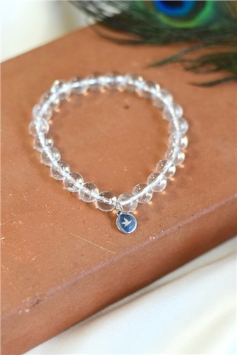 Bracelet Cristal de Roche Perles rondes 8 mm