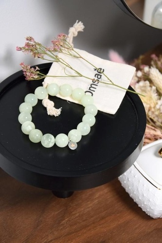 Bracelet Jade Vert Perles rondes 12 mm