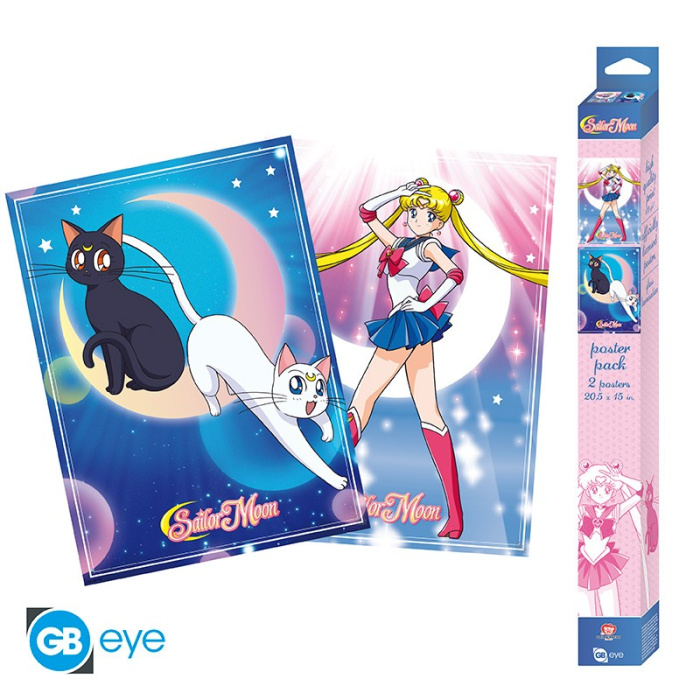 Sailor Moon - Set 2 posters chibi 52 x 38 cm : Sailor Moon & Chats