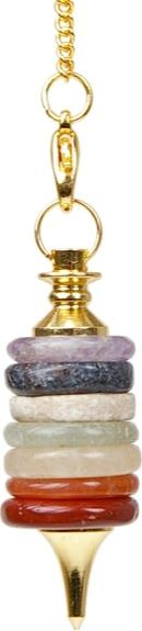 PENDULE 7 CHAKRAS EN PIERRES