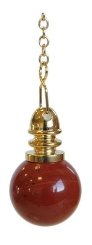 PENDULE BOULE JASPE ROUGE 20 MM