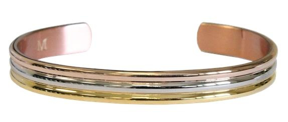 BRACELET CUIVRE 3 METAUX BOMBE - PM