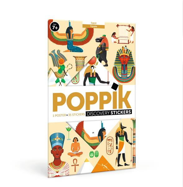 POPPIK EGYPTE - 1 POSTER 35 STICKERS REPOSITIONNABLES