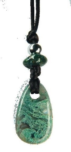 PENDENTIF PIERRE DE VERTU - AGATE MOUSSE