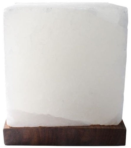 LAMPE CUBE EN CRISTAL DE SEL BLANC