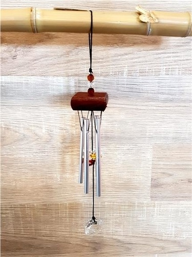 PETIT CARILLON A VENT EN CRISTAL - COLORIS AMBRE MARRON