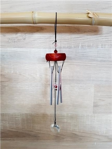 PETIT CARILLON A VENT EN CRISTAL - COLORIS ROUGE