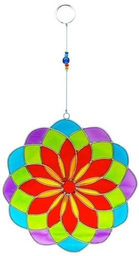 ATTRAPE SOLEIL - MANDALA ROUGE/VERT/VIOLET