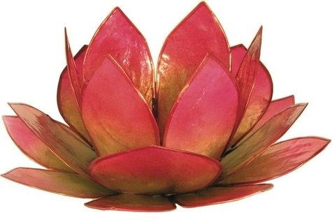 PHOTOPHORE LOTUS - COLORIS VERT ET ROSE