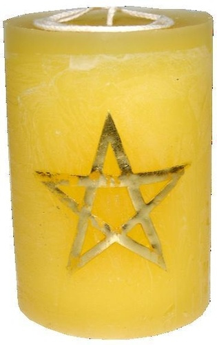 BOUGIE KARMA PENTAGRAMME - JAUNE