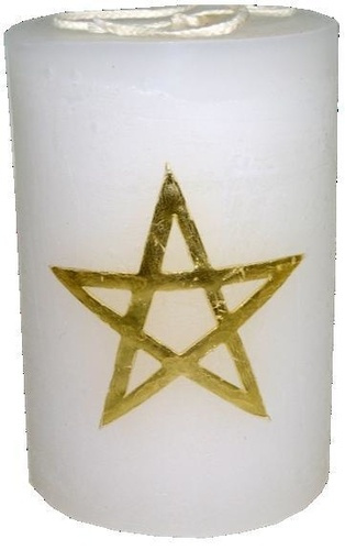 BOUGIE KARMA PENTAGRAMME - BLANC