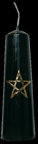 BOUGIE CONIQUE PENTAGRAMME - NOIR