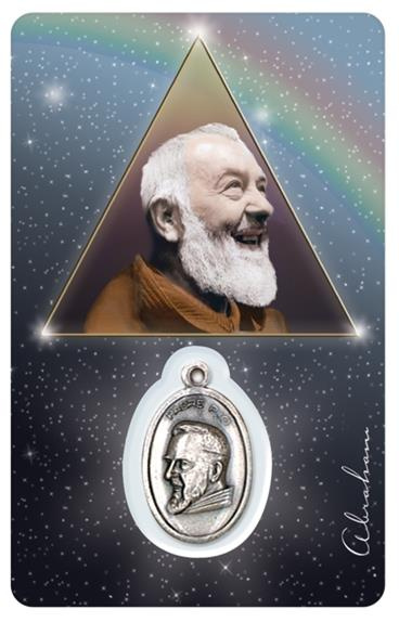 MEDAILLE SUR CARTE PADRE PIO
