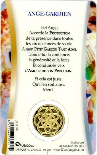 CARTE PROTECTION - ANGE GARDIEN GARCON