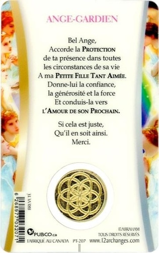 CARTE PROTECTION - ANGE GARDIEN FILLE