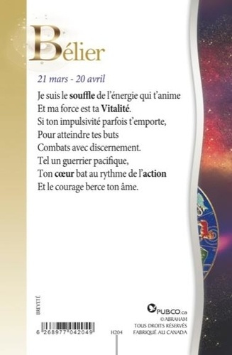 CARTE ZODIAQUE - BELIER