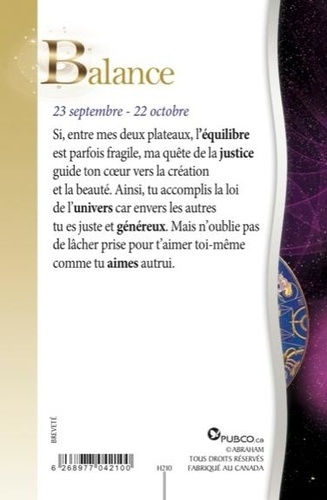 CARTE ZODIAQUE - BALANCE