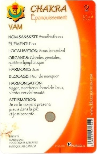 CARTE CHAKRA - SACRE