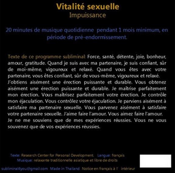 Programme Subliminal Audio - Vitalité sexuelle - Impuissance